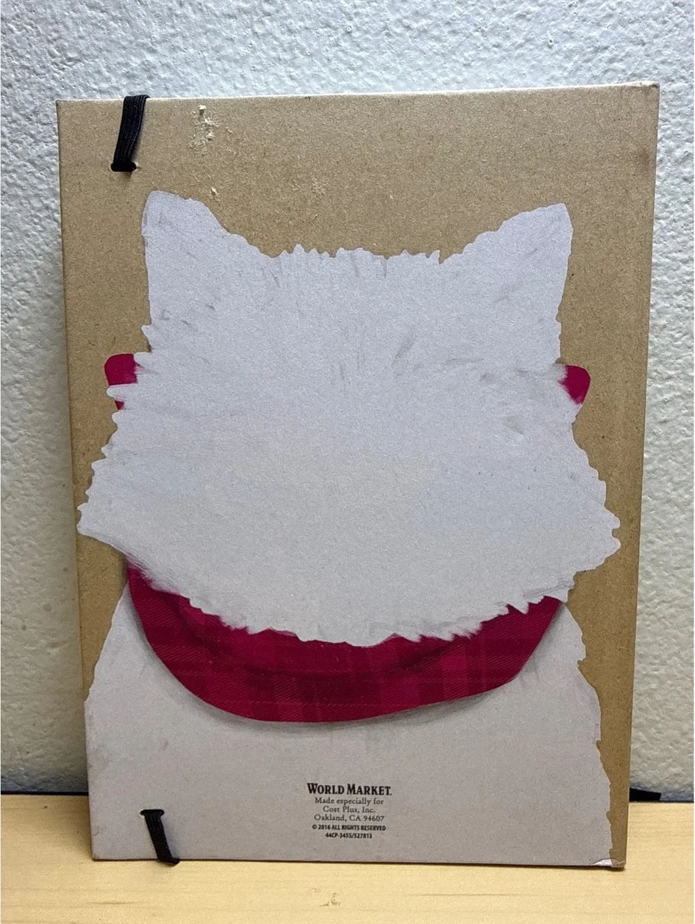 White Cat with Glasses Hardcover Notebook 100 double Lined pages
